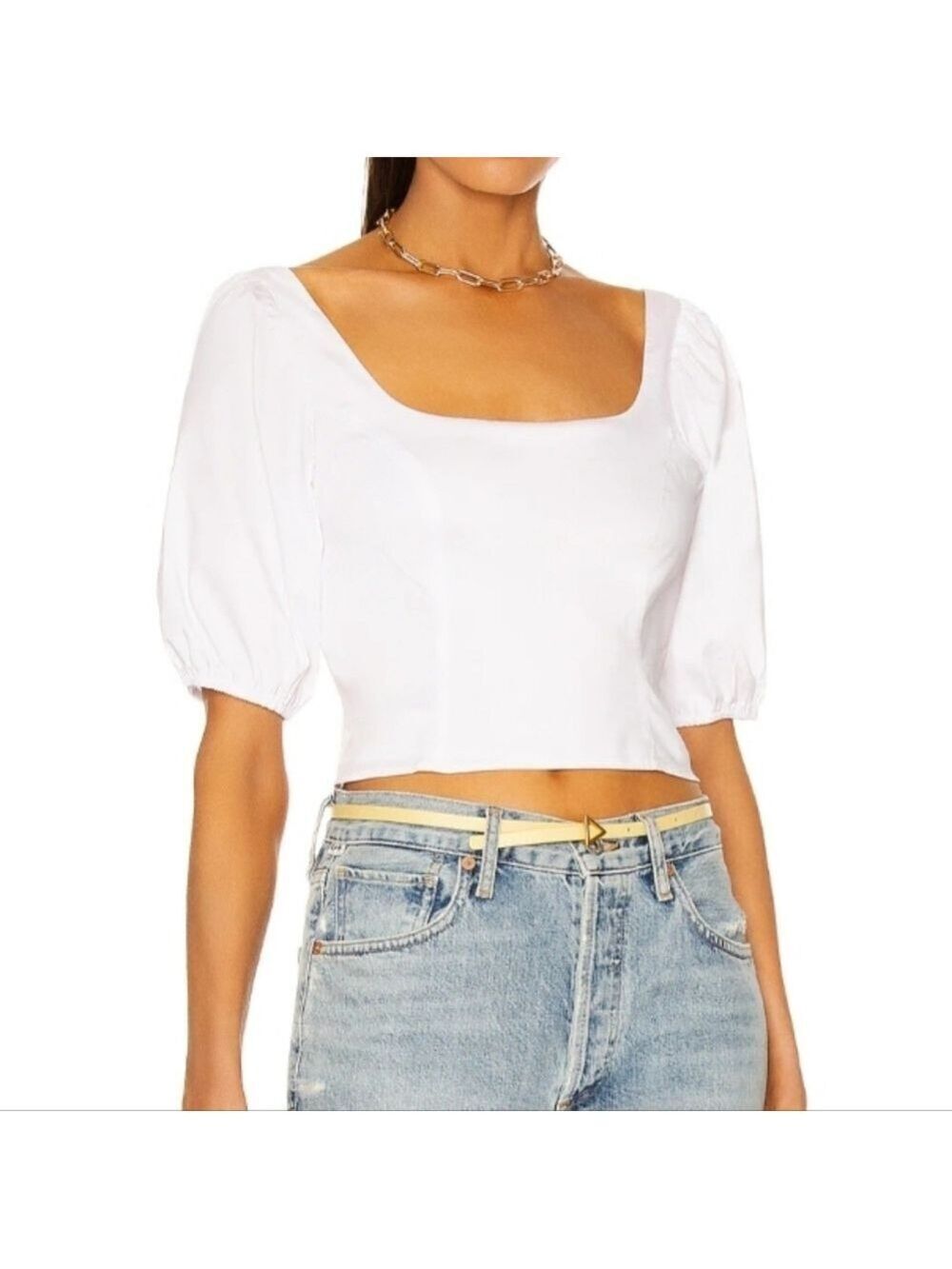 Staud Woman's Papaya Top In White Size 10